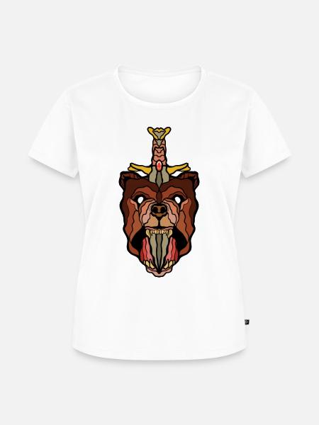 Bär und Dolch Tattoo - Frauen Premium Bio T-Shirt - Weiß