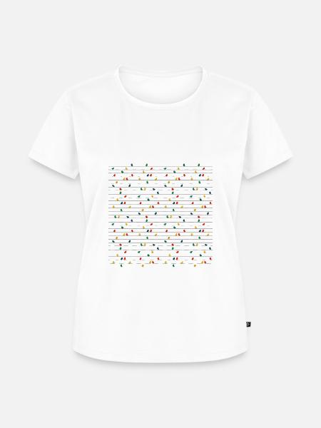 vogel an der Stromleitung - Frauen Premium Bio T-Shirt - Weiß