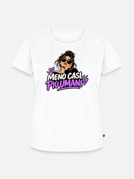 Weniger Fälle, mehr Menschen - Frauen Premium Bio T-Shirt - Weiß