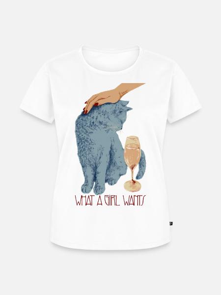 WAS EIN MÄDCHEN WILL - Frauen Premium Bio T-Shirt - Weiß
