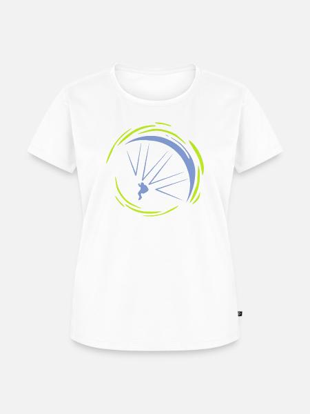 Flugwunder_Gleitschirm Blau - Frauen Premium Bio T-Shirt - Weiß