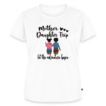 Mutter-Tochter-Urlaub Trip Mutter Tochter Reise - Frauen Premium Bio T-Shirt - Weiß - Vorne - AI Model Female 172 dark (172cm)