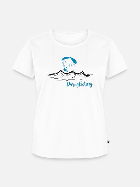 Über den Bergen_Paragliding - Frauen Premium Bio T-Shirt - Weiß