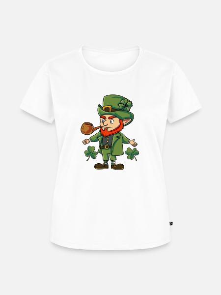 Leprechaun Kobold Irland - Frauen Premium Bio T-Shirt - Weiß