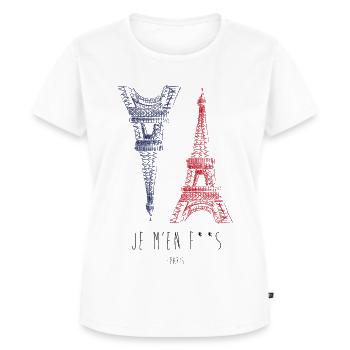 Je m'en F**s (I don't give a f*ck) - Frauen Premium Bio T-Shirt - Weiß - Vorne - AI Model Female 172 dark (172cm)