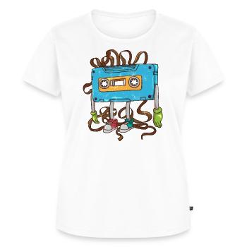 Cassette des années 80 enfance - T-shirt Premium bio Femme - blanc - Devant - AI Model Female 172 dark (172cm)