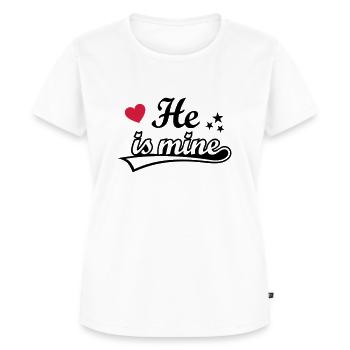 Il est à moi. Je t'aime j'aime toi - T-shirt Premium bio Femme - blanc - Devant - AI Model Female 172 dark (172cm)