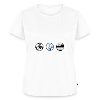 je suis BRETONNE je ne ferme déjà pas ma gueule... - T-shirt Premium bio Femme - blanc - Devant - AI Model Female 172 dark (172cm)