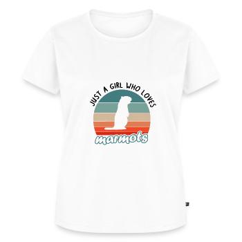 Fille marmotte amant femmes conception nature - T-shirt Premium bio Femme - blanc - Devant - AI Model Female 172 dark (172cm)