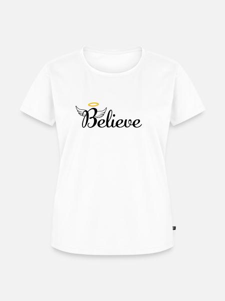I believe in Angels - Frauen Premium Bio T-Shirt - Weiß