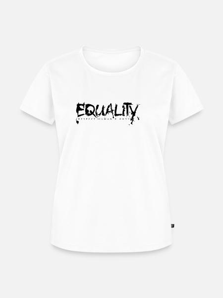 EQUALITY Schriftzug schwarz - Frauen Premium Bio T-Shirt - Weiß