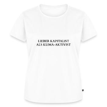 LIEBER KAPITALIST ALS KLIMA-AKTIVIST - Frauen Premium Bio T-Shirt - Weiß - Vorne - AI Model Female 172 dark (172cm)