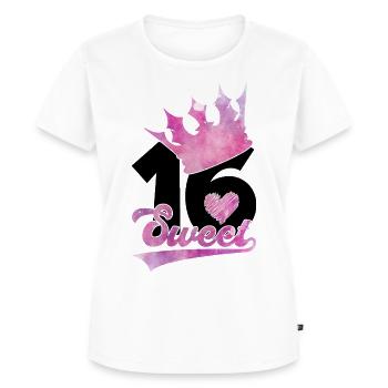 16. GEBURTSTAG SWEET 16 - Frauen Premium Bio T-Shirt - Weiß - Vorne - AI Model Female 172 dark (172cm)