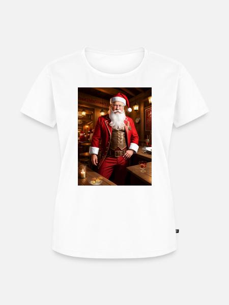 Santa im Pub - Frauen Premium Bio T-Shirt - Weiß