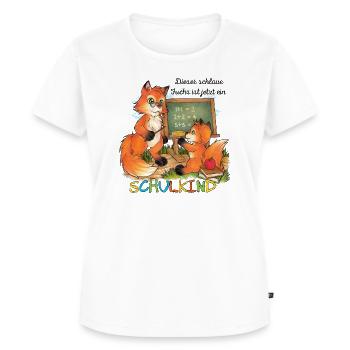Dieser schlaue Fuchs ist jetzt ein Schulkind! - Frauen Premium Bio T-Shirt - Weiß - Vorne - AI Model Female 172 dark (172cm)