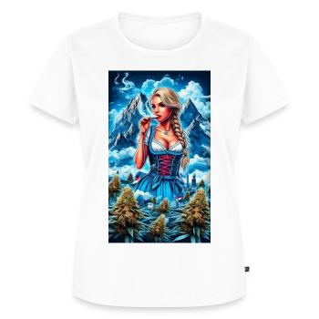 Alpen-Spatzl - Frauen Premium Bio T-Shirt - Weiß - Vorne - AI Model Female 172 dark (172cm)