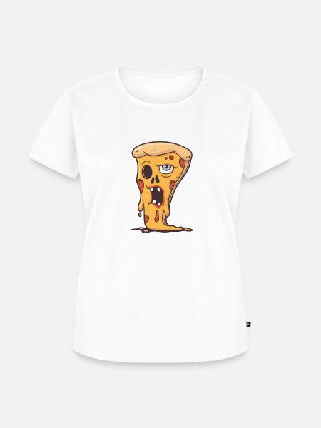Zombie Pizza - Frauen Premium Bio T-Shirt - Weiß