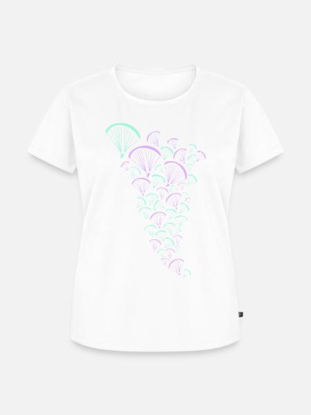 FLY high Gleitschirm - Frauen Premium Bio T-Shirt - Weiß