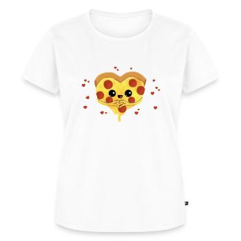 Pizza is love Pizza is life - Salami Pizza Liebe - Women's Premium Organic T-shirt - white - Front - AI Model Female 172 dark (172cm)