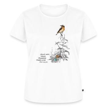 Braunkehlchen - Frauen Premium Bio T-Shirt - Weiß - Vorne - AI Model Female 172 dark (172cm)