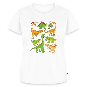 Dinosaurier - Frauen Premium Bio T-Shirt - Weiß - Vorne - AI Model Female 172 dark (172cm)