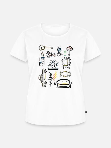 Friends Icons Übersicht - Frauen Premium Bio T-Shirt - Weiß