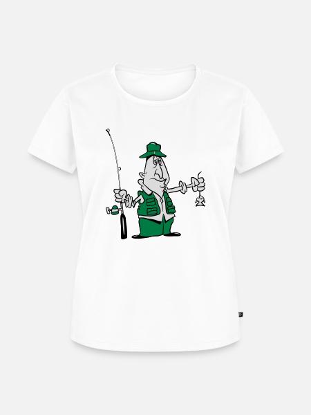 angeln witzig pech - Frauen Premium Bio T-Shirt - Weiß