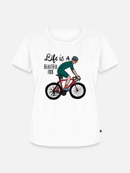 Riding Bike - Frauen Premium Bio T-Shirt - Weiß