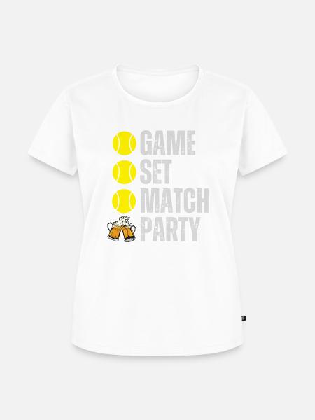 GAME SET HAPPINESs - Frauen Premium Bio T-Shirt - Weiß