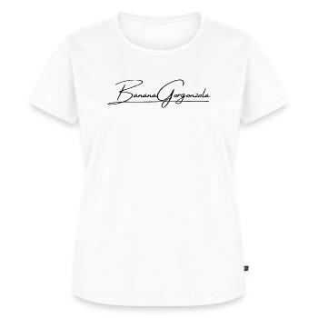 Signature bg noir - T-shirt Premium bio Femme - blanc - Devant - AI Model Female 172 dark (172cm)