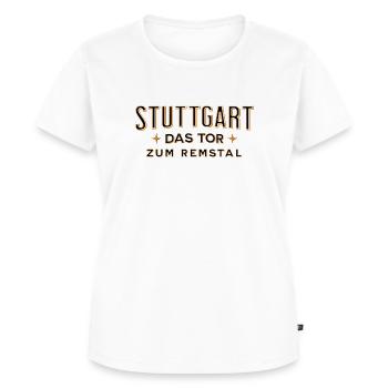 Stuttgart - das Tor zum Remstal - Frauen Premium Bio T-Shirt - Weiß - Vorne - AI Model Female 172 dark (172cm)