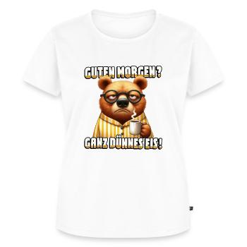 Guten Morgen Ganz? dünnes Eis Bär mit Kaffee - Frauen Premium Bio T-Shirt - Weiß - Vorne - AI Model Female 172 dark (172cm)