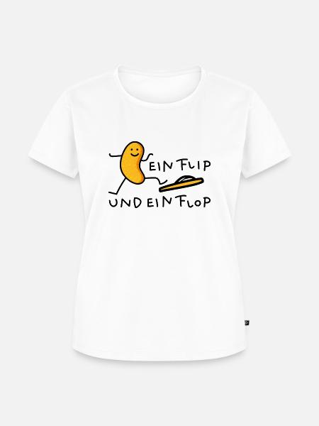 Ernussflips mit Flop - Frauen Premium Bio T-Shirt - Weiß