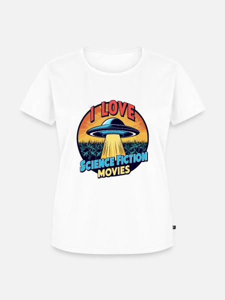 Ich liebe Science Fiction - Frauen Premium Bio T-Shirt - Weiß
