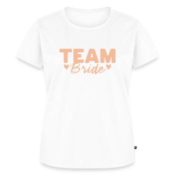 Team Bride – JGA Gruppenshirt mit süßen Herzchen - Frauen Premium Bio T-Shirt - Weiß - Vorne - AI Model Female 172 dark (172cm)