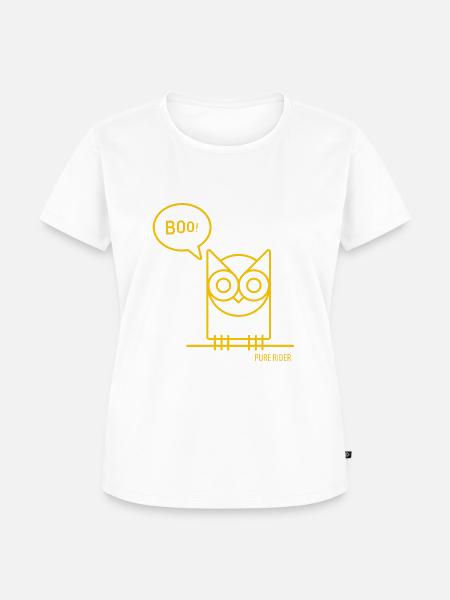 PureRider Eule G - Frauen Premium Bio T-Shirt - Weiß