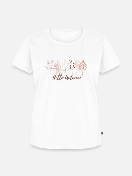 Hello autumn Hallo Herbst - Frauen Premium Bio T-Shirt - Weiß