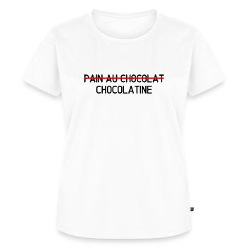 t-shirt chocolatine pain au chocolat chocolatine - T-shirt Premium bio Femme - blanc - Devant - AI Model Female 172 dark (172cm)