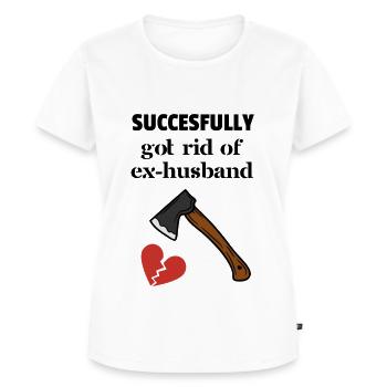 Axt Exmann - ex-husband - axe - shirt - Frauen Premium Bio T-Shirt - Weiß - Vorne - AI Model Female 172 dark (172cm)
