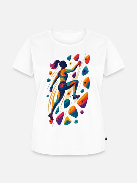 Boulderin Bouldern Kletterkraft Frau Geschenk - Frauen Premium Bio T-Shirt - Weiß