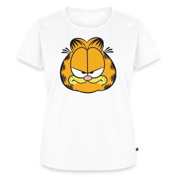 Garfield Gesicht Kostüm - Frauen Premium Bio T-Shirt - Weiß - Vorne - AI Model Female 172 dark (172cm)