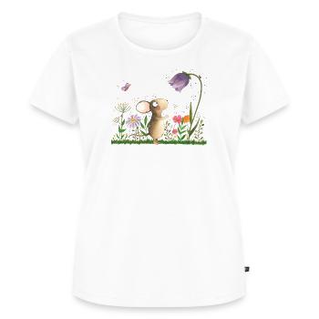 Mäuschen - Frauen Premium Bio T-Shirt - Weiß - Vorne - AI Model Female 172 dark (172cm)