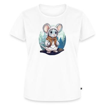 Petite souris errante mignonne - T-shirt Premium bio Femme - blanc - Devant - AI Model Female 172 dark (172cm)