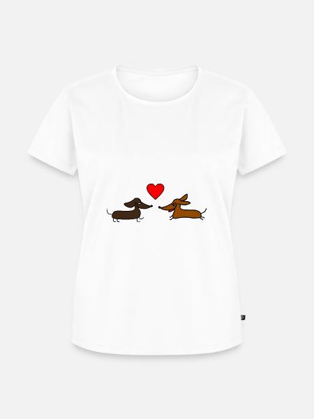 Dackel Liebe - Frauen Premium Bio T-Shirt - Weiß
