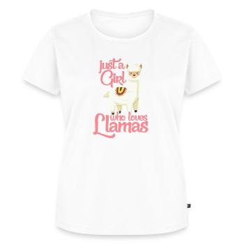 Lama - Frauen Premium Bio T-Shirt - Weiß - Vorne - AI Model Female 172 dark (172cm)
