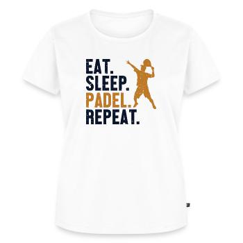 Eat Sleep Padel Repeat Paddleball Paddle Tennis - Frauen Premium Bio T-Shirt - Weiß - Vorne - AI Model Female 172 dark (172cm)