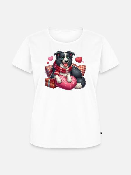 Border Collie Liebe - Frauen Premium Bio T-Shirt - Weiß