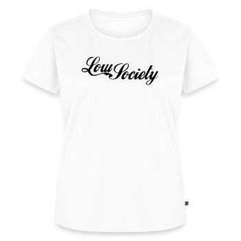 low society - Women's Premium Organic T-shirt - white - Front - AI Model Female 172 dark (172cm)