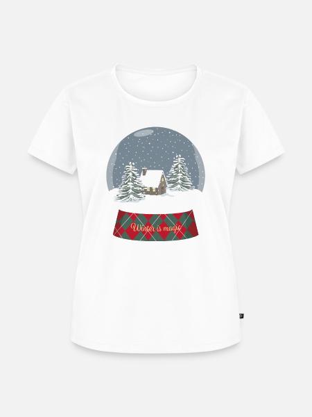Glaskugel mit Schnee - Frauen Premium Bio T-Shirt - Weiß