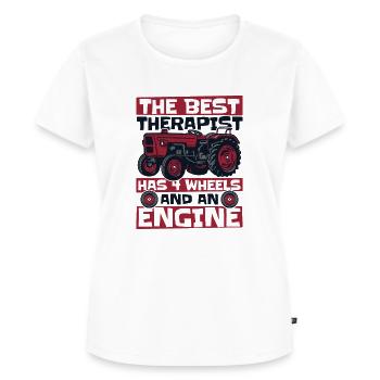 The Best Therapist Has 4 Wheels Bauer Biobauer - Frauen Premium Bio T-Shirt - Weiß - Vorne - AI Model Female 172 dark (172cm)